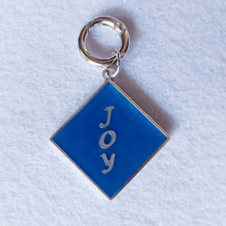 Medaglietta linea "elegant" rombo grande blue