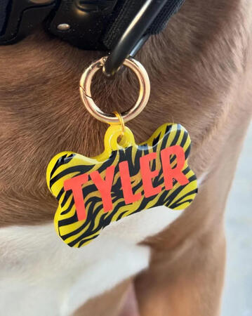 Medaglietta "bone" taglia grande fondo tigrato