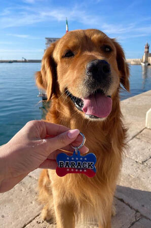 Medaglietta "bone" taglia grande stile america